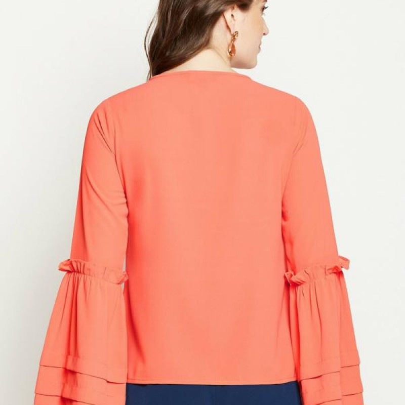 Women Green Solid Top