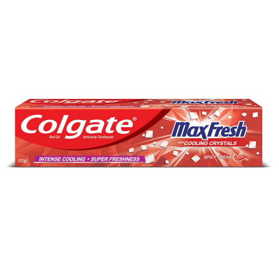 Colgate MaxFresh Bad Breath Treatment Toothpaste, Red Gel Paste with Menthol for Super Fresh Breath, 150g (Spicy Fresh)